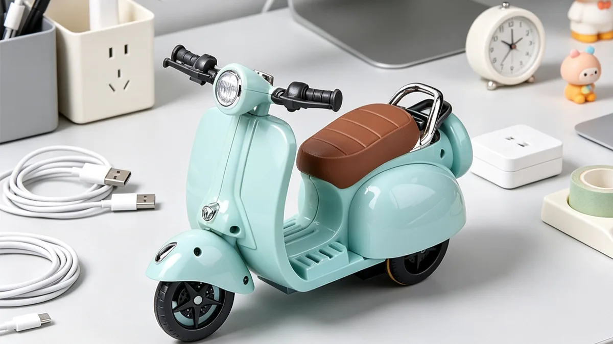 Cute Mini Scooter Toy with Light & Music – ডলের জন্য মজার স্কুটার টয়